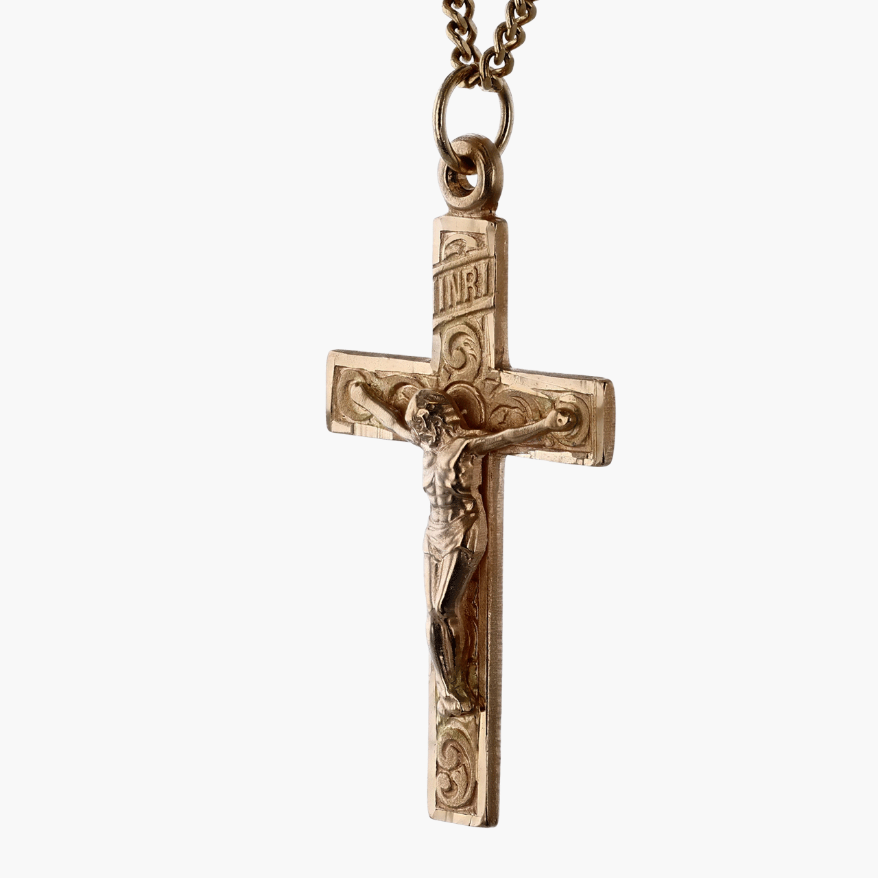 Gold Crucifix Pendant Necklace