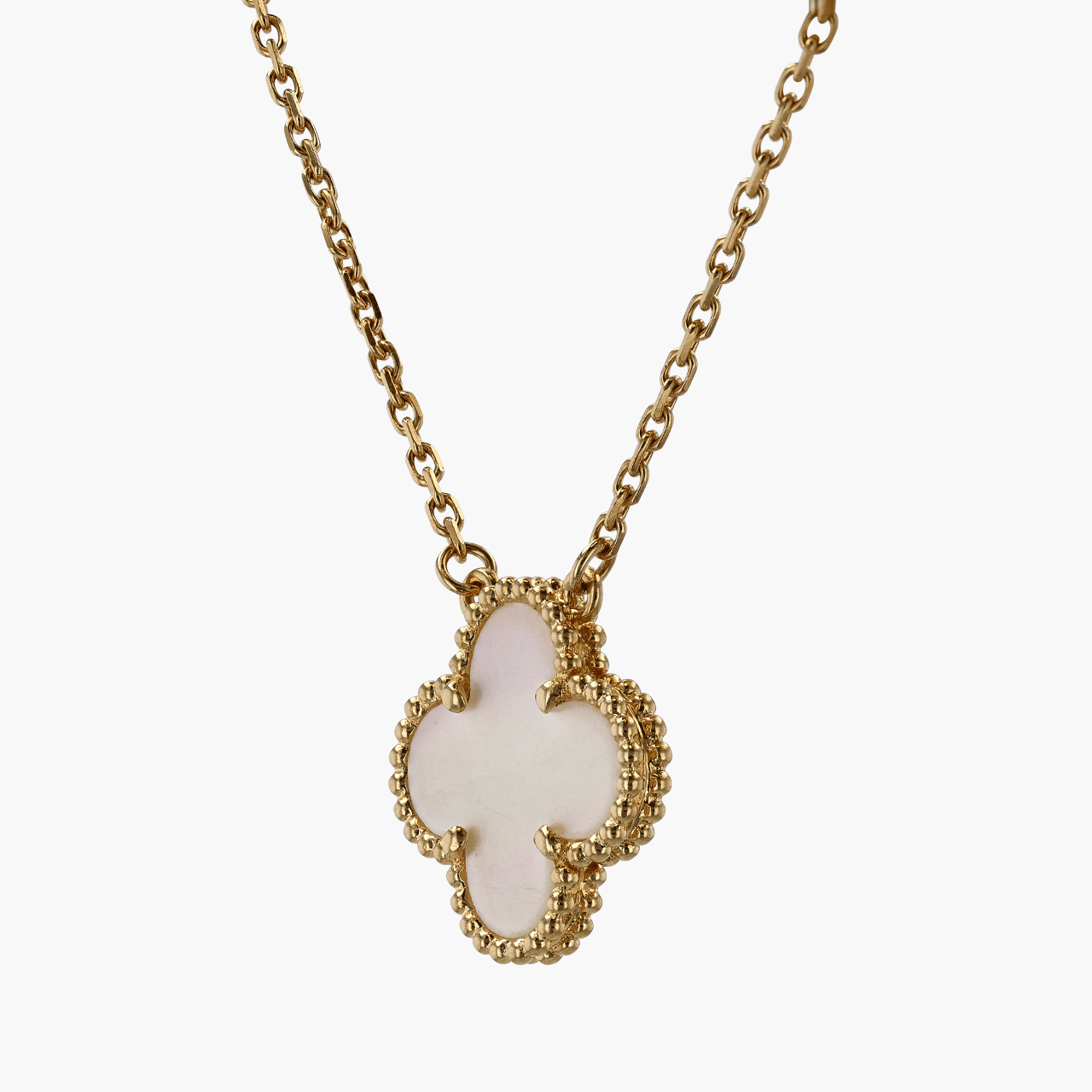 Van Cleef & Arpels Gold and Mother of Pearl Vintage Alhambra Pendant