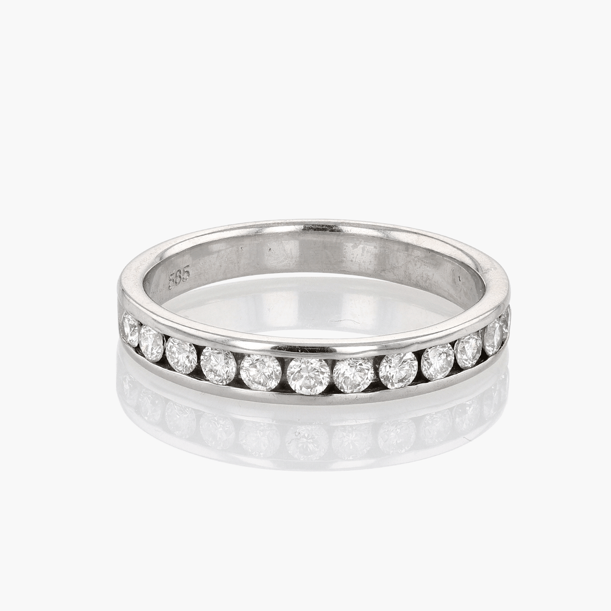 14KT Gold Channel Diamond Wedding Band