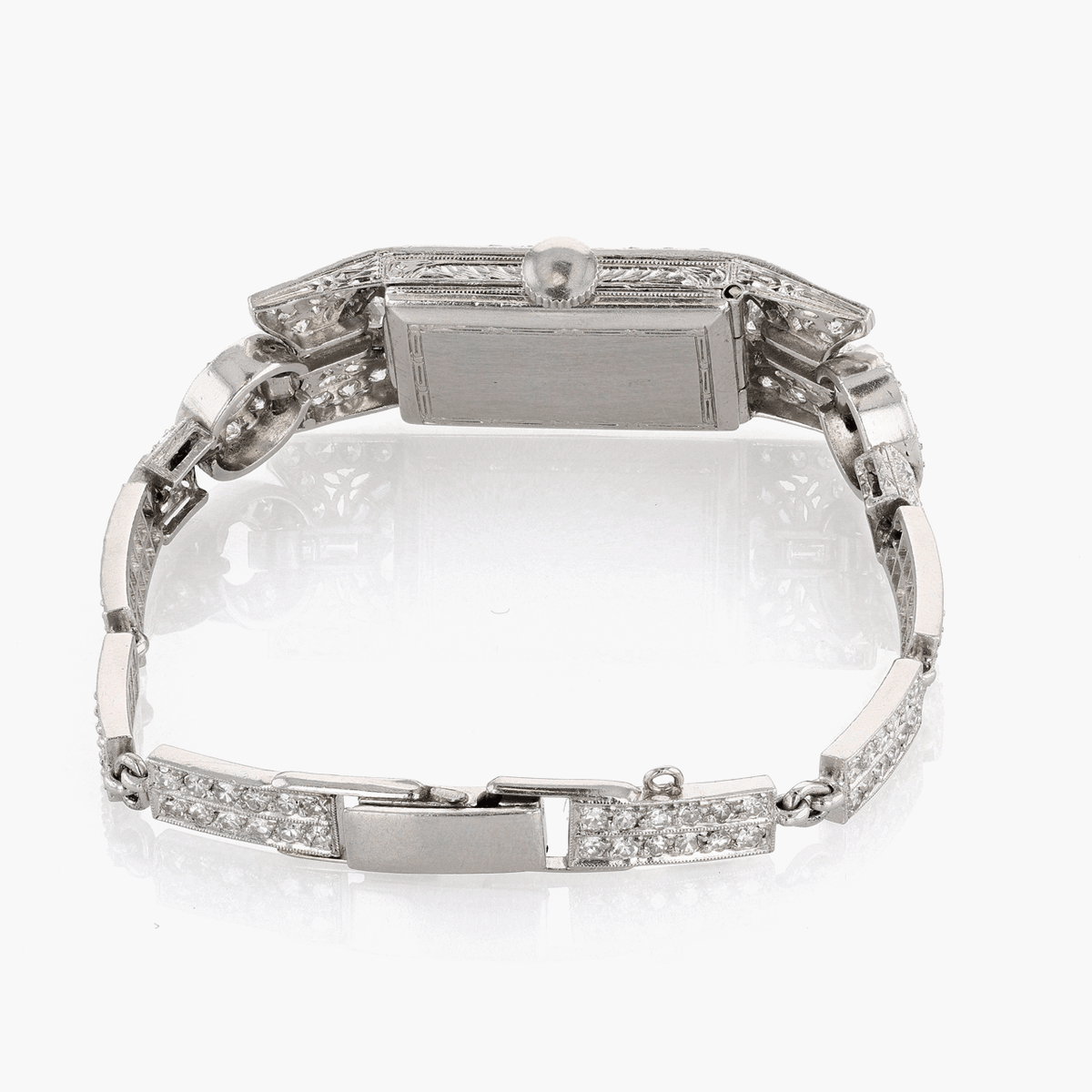 Antique Platinum, Diamond, and Sapphire Cocktail Watch