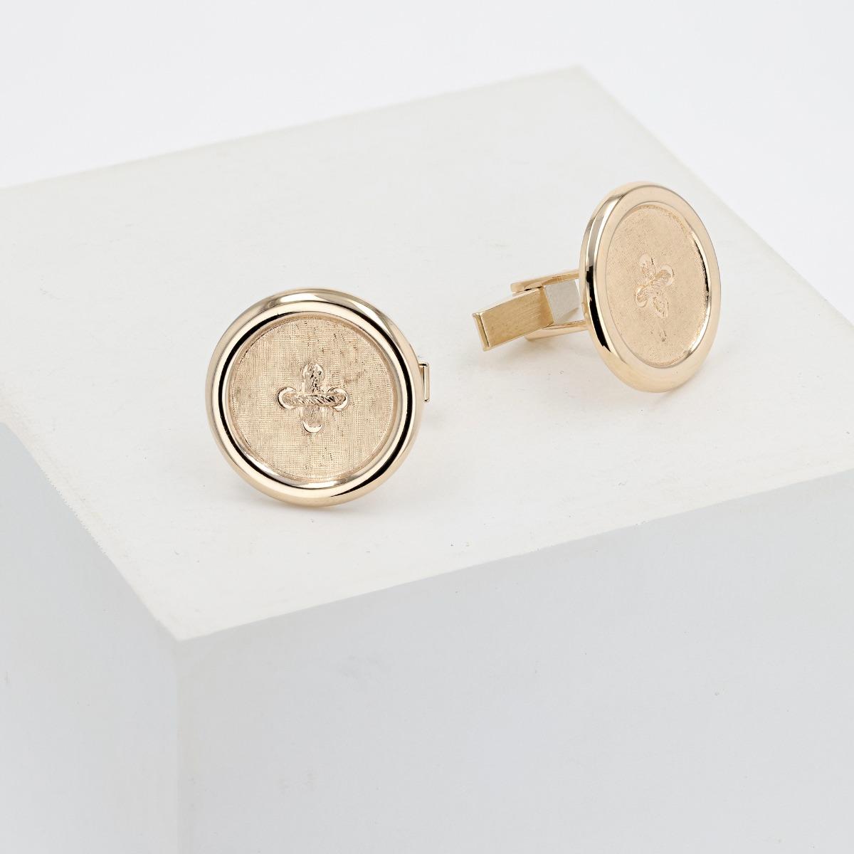 14KT Gold Large Button Cufflinks
