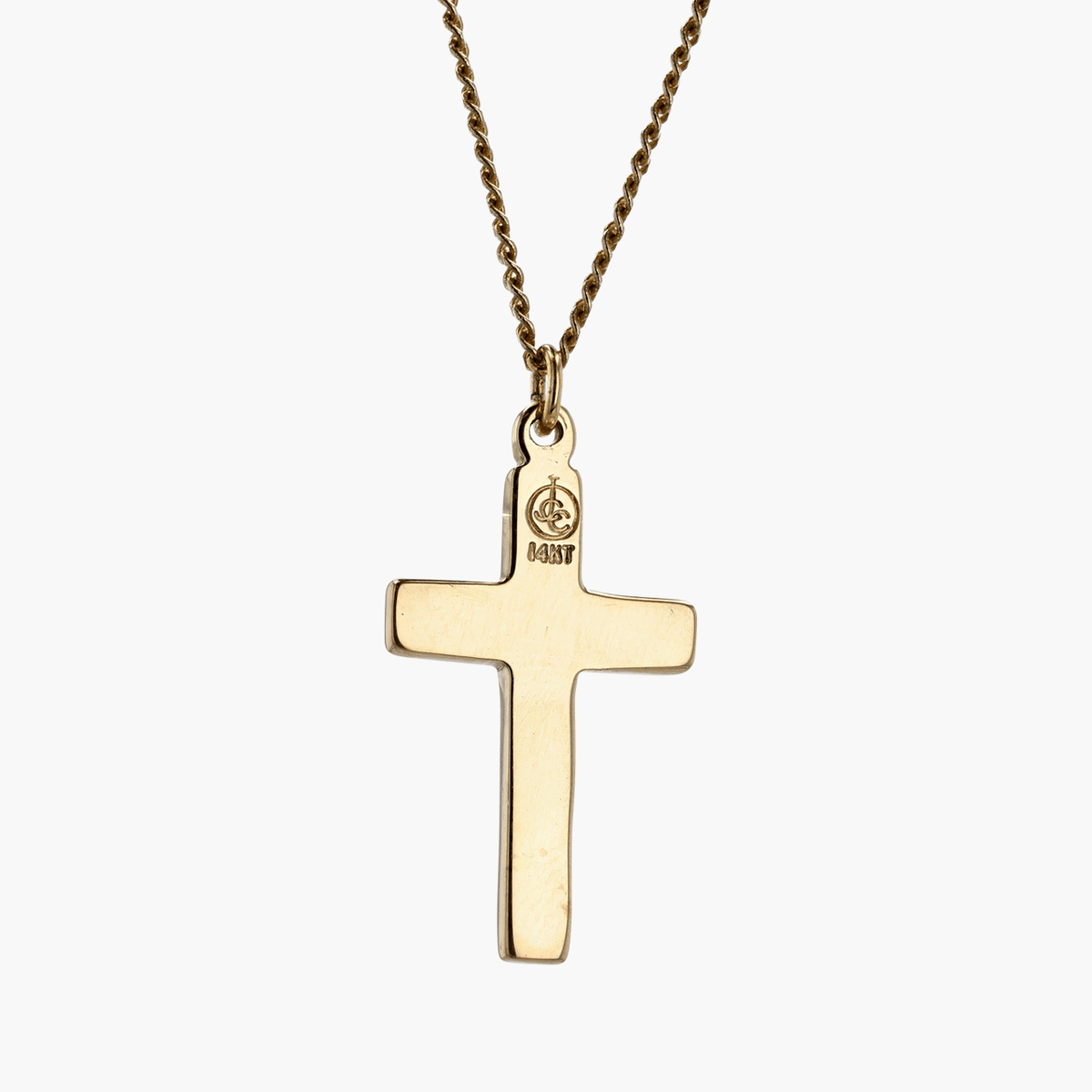 Gold Cross on Curb Chain