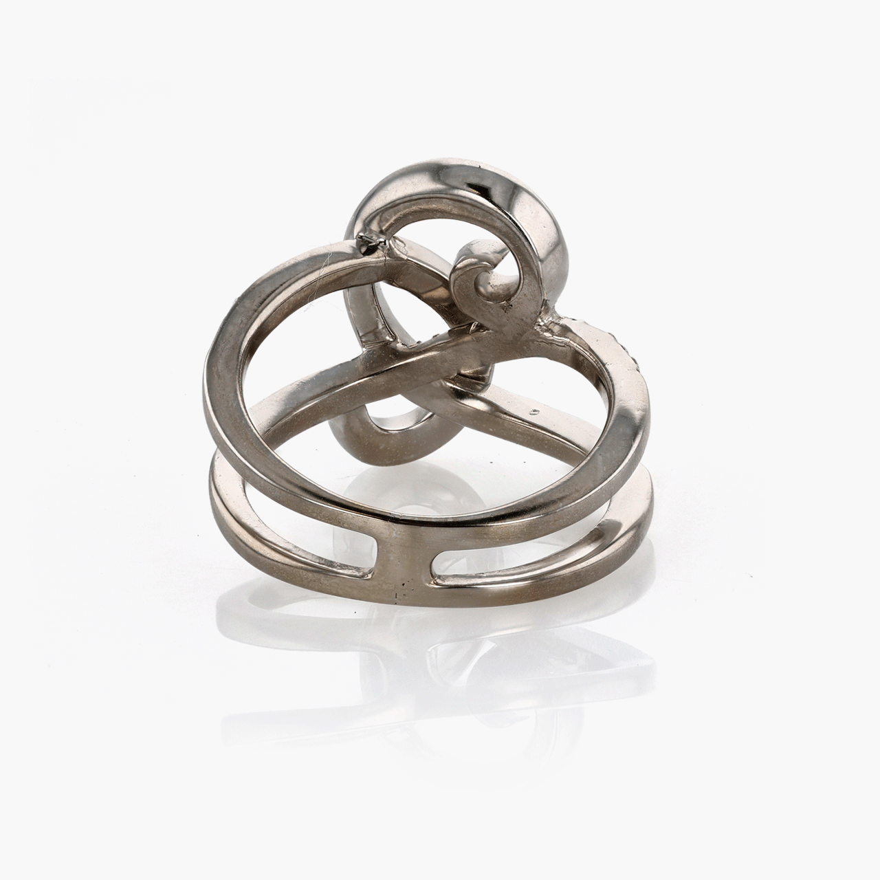 White Gold and Diamond Free Form Ring