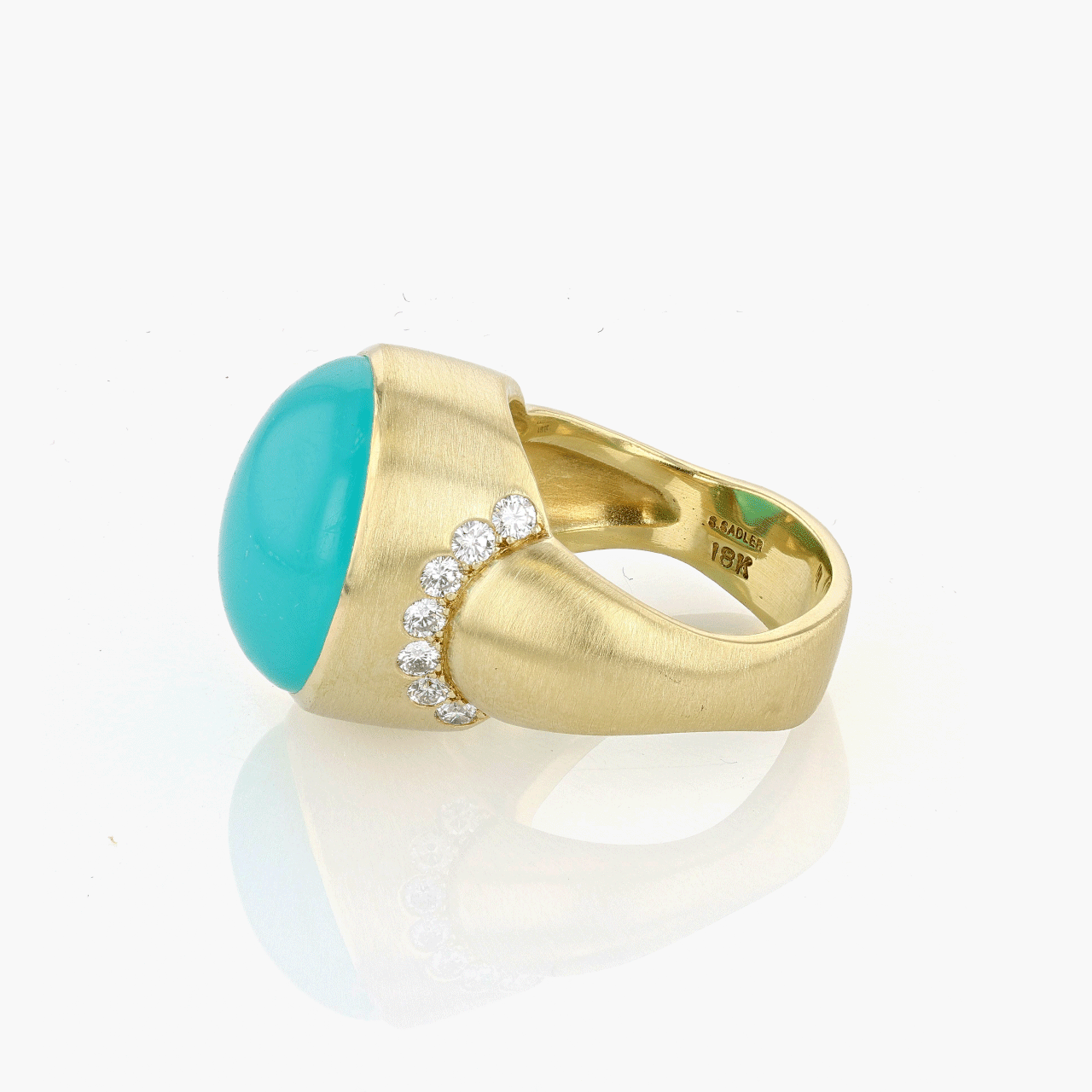 Gold, Diamond, and Chrysocolla Cocktail Ring