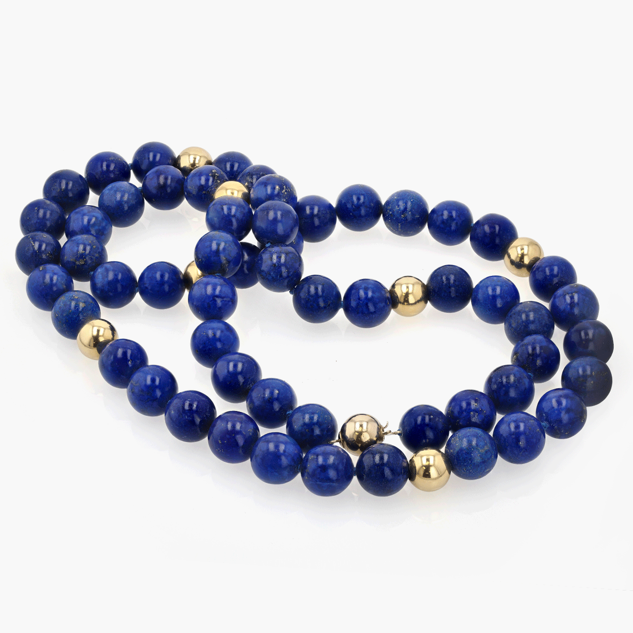 Gold and Lapis Lazuli Beaded Necklace
