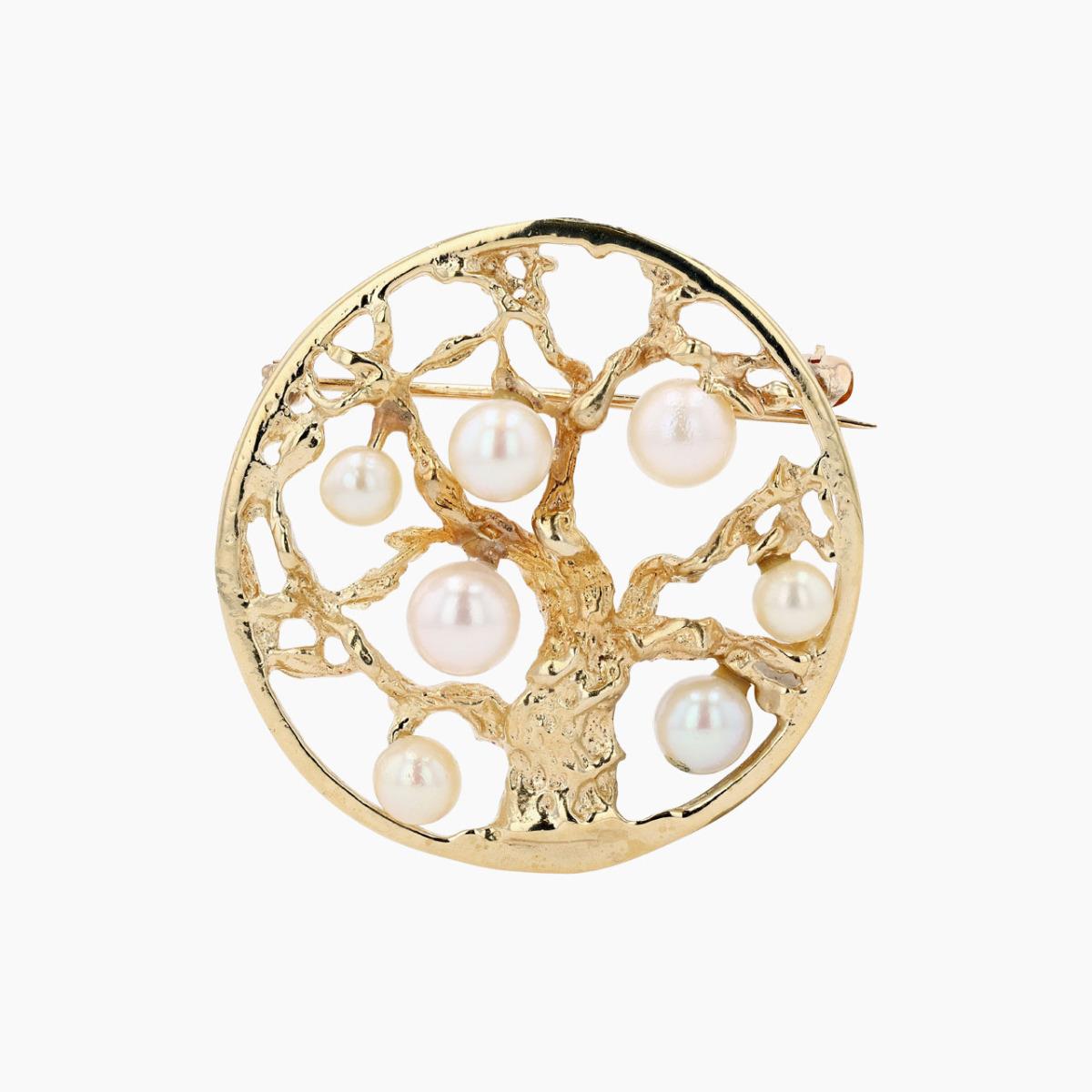 Vintage 14KT Gold "Tree Of Life" Brooch