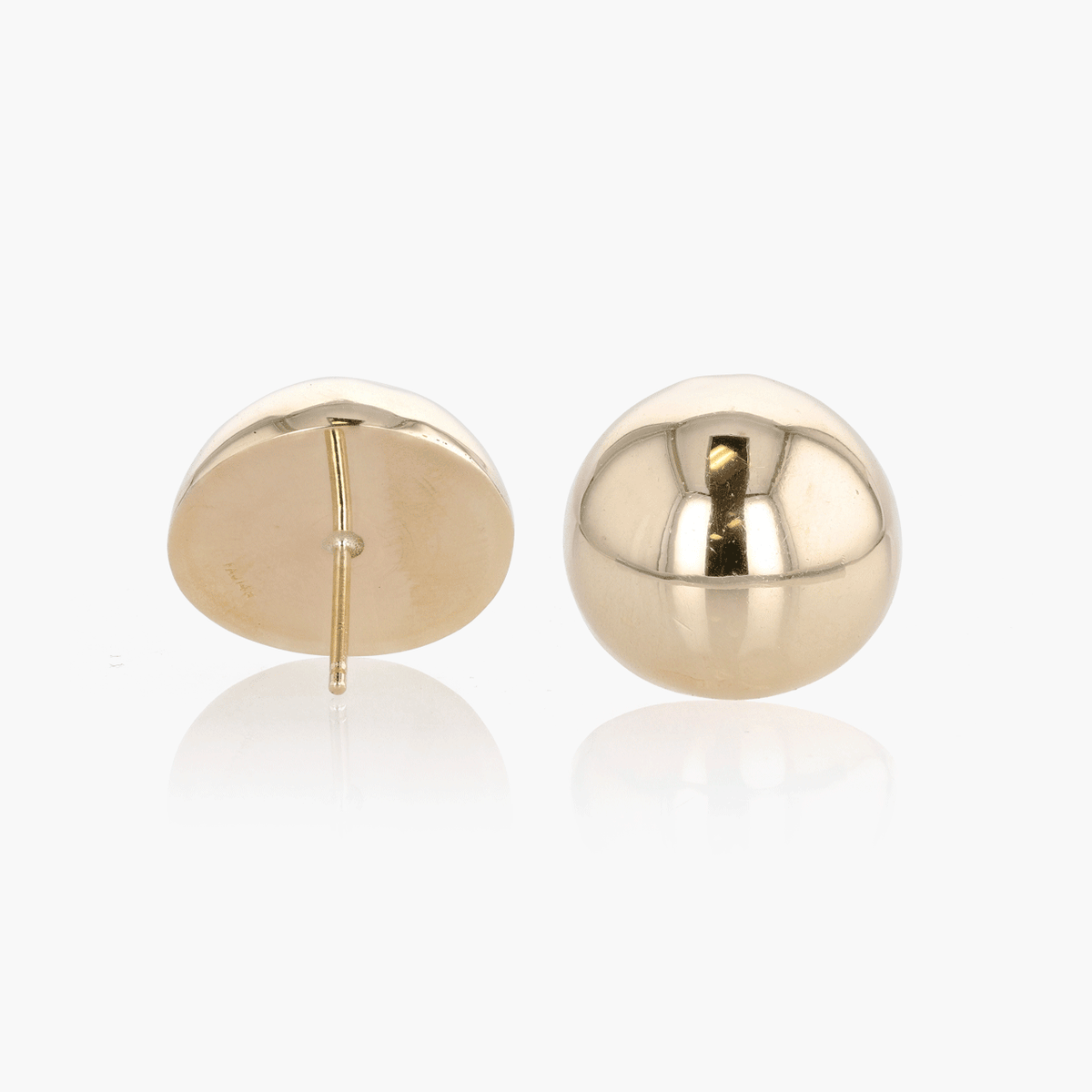 Gold Domed Button Earrings