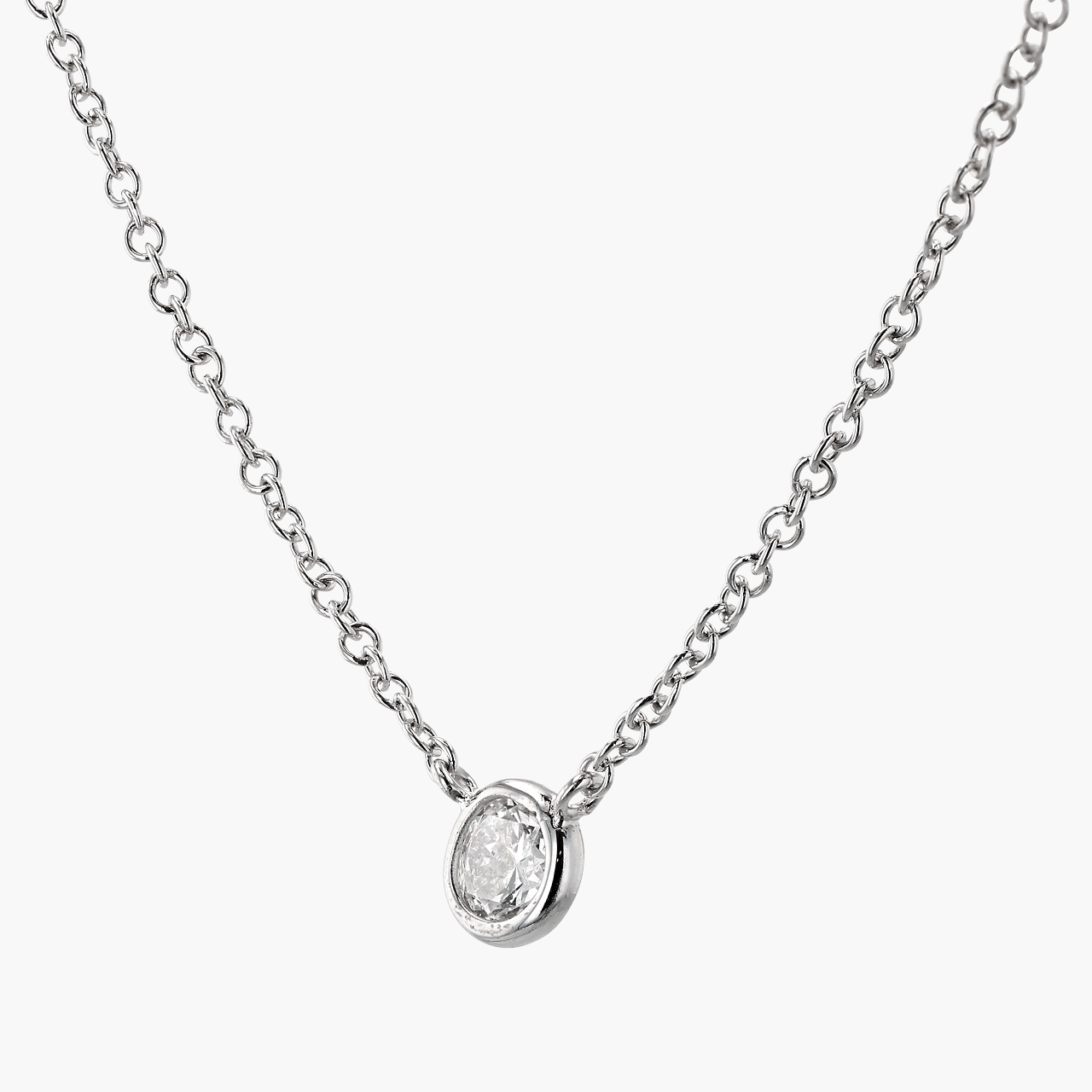 White Gold and Diamond Pendant Necklace