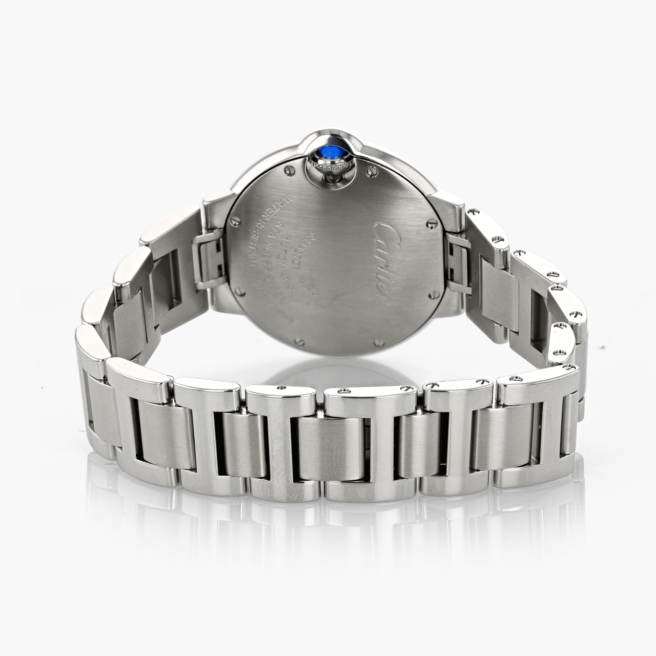 Steel Automatic Cartier Ballon Bleu With Pink Dial