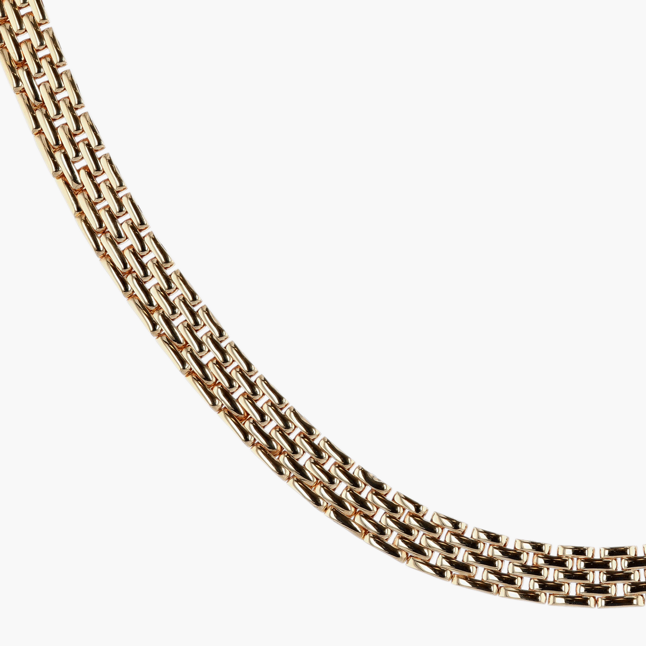 Gold Five Row Link Collar Necklace