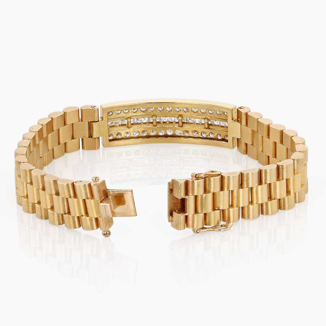 Gold and Diamond Men's Link Bracelet