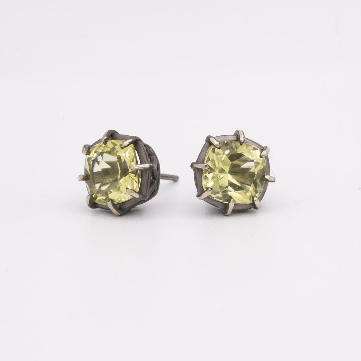 Gemma Collection 14KT Gold Lemon Quartz Pushback Stud Earrings