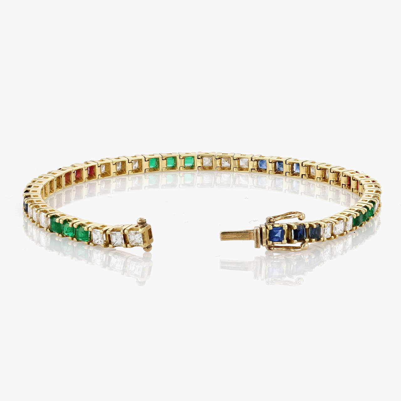 Vintage 18Y Multi Color Gemstone Bracelet