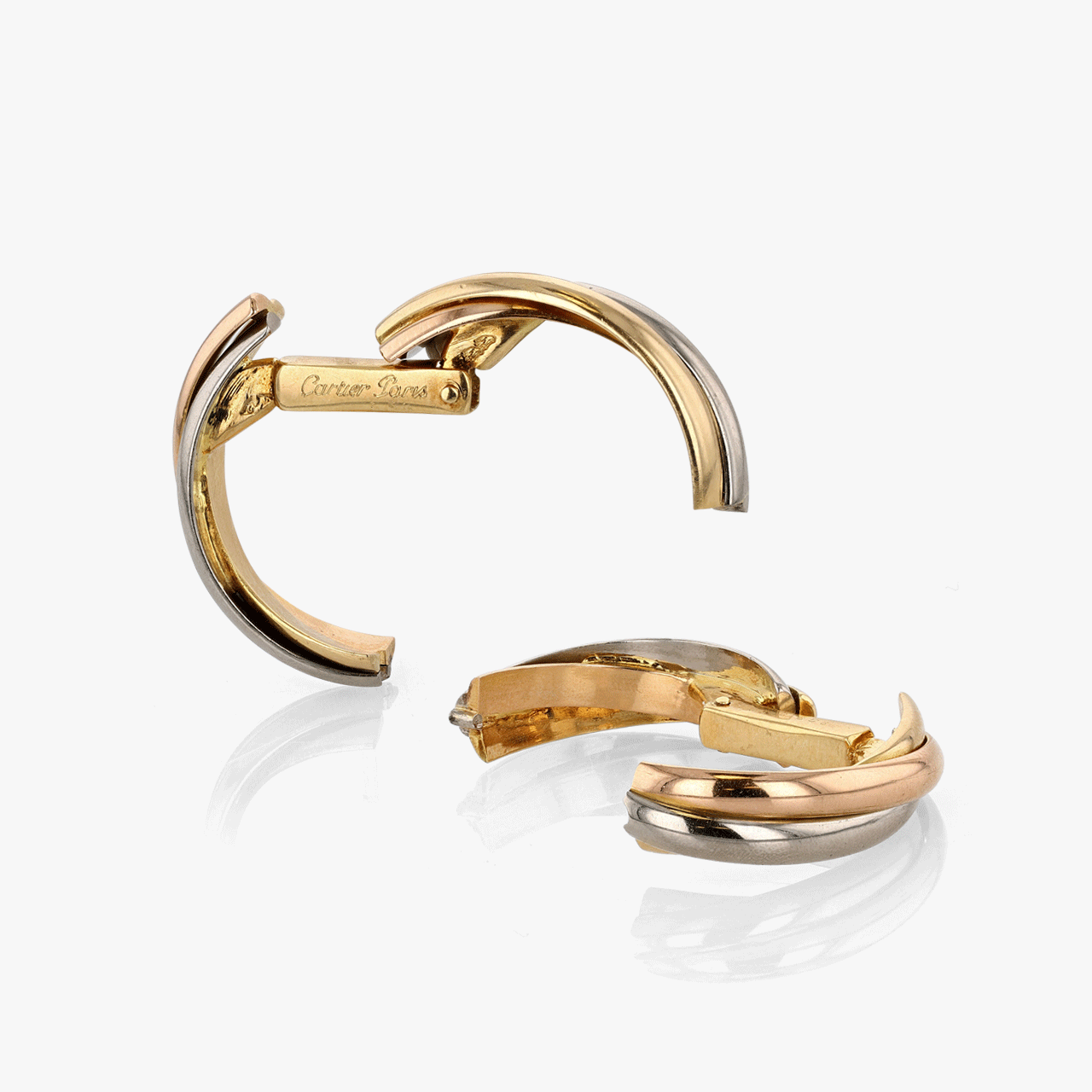 Cartier Trinity Cufflinks in Gold, Rose Gold, and White Gold
