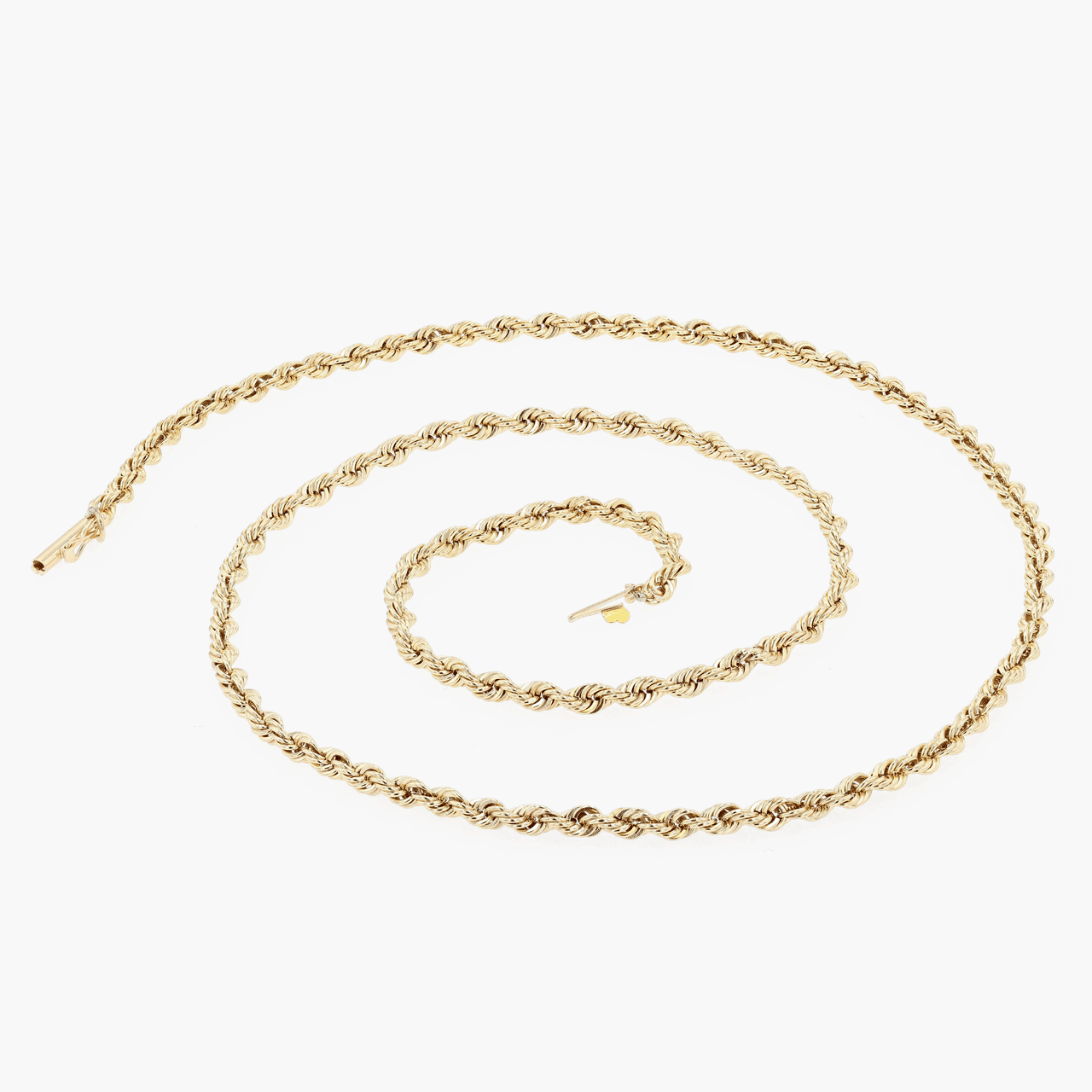 Solid 22 Inch Gold Rope Chain Necklace