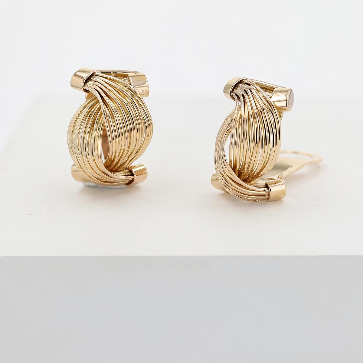 18k Gold Wire Wrap Earrings Circa 1950's