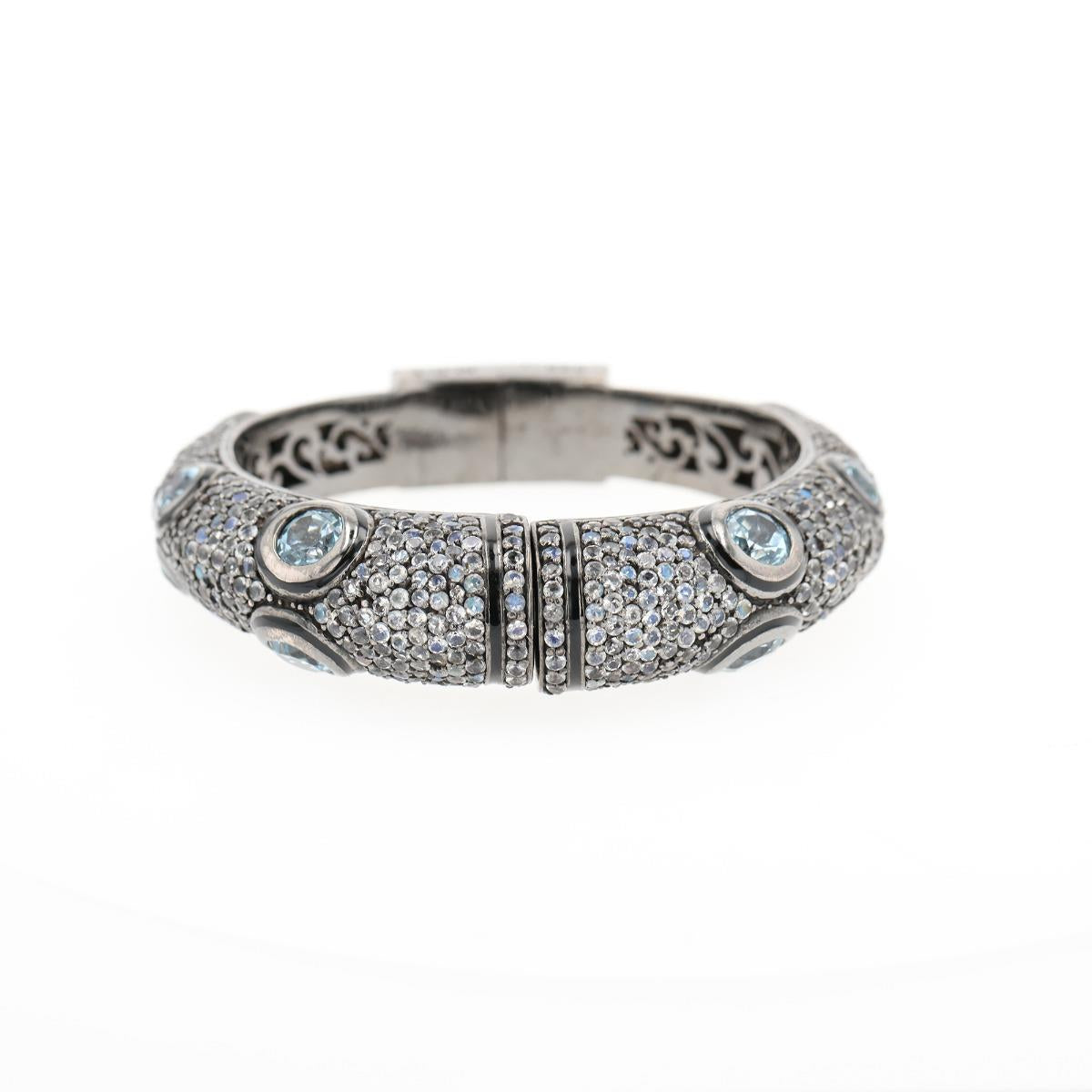 Matthew Campbell Laurenza Sterling Silver Topaz & Sapphire Bangle