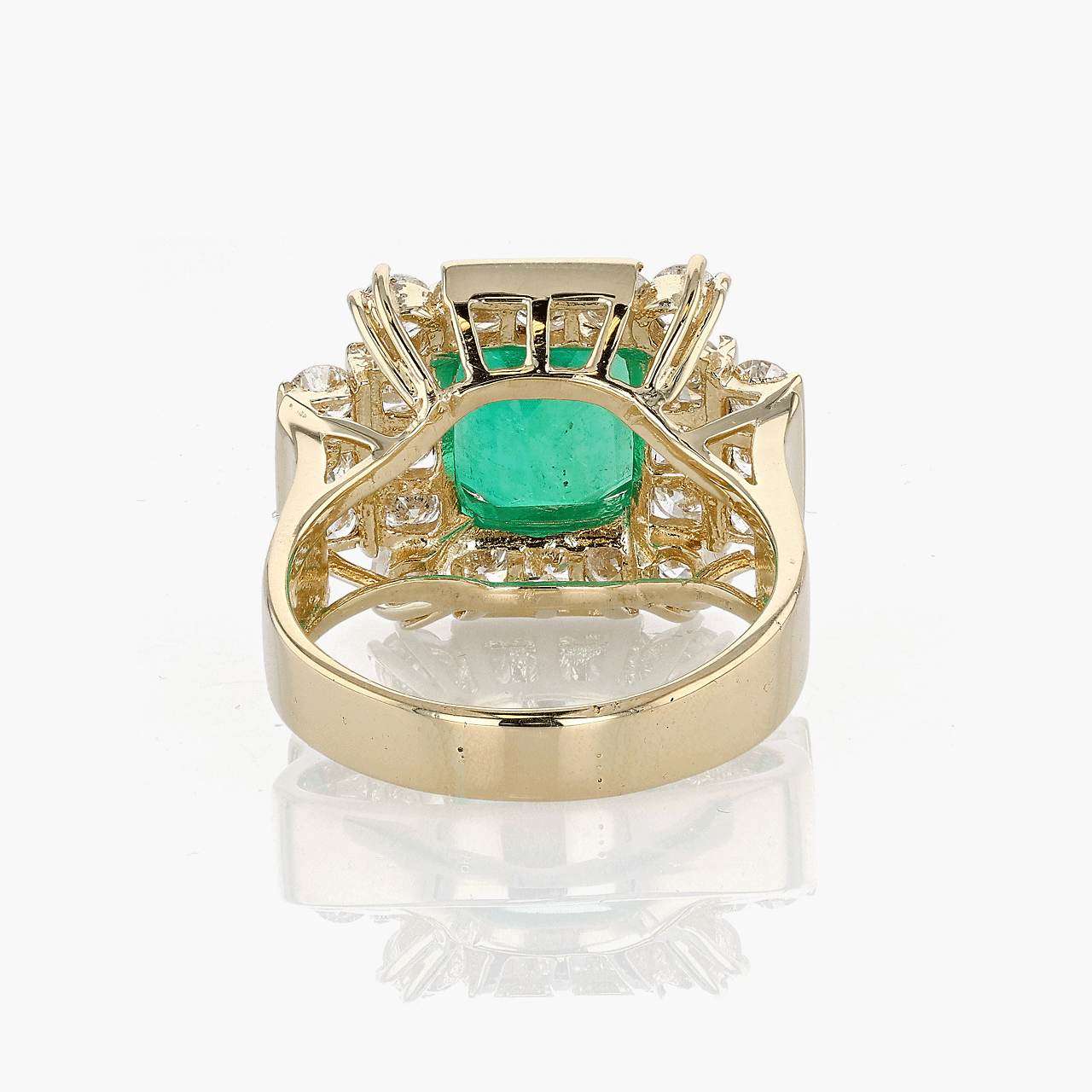 Gold, Emerald, and Diamond Ring