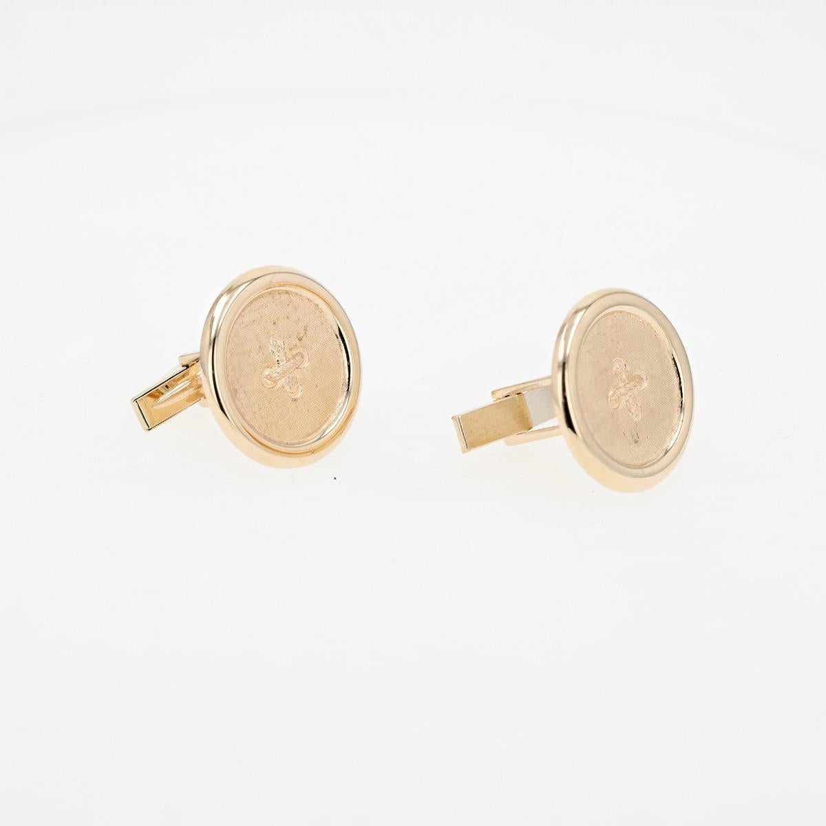 14KT Gold Large Button Cufflinks