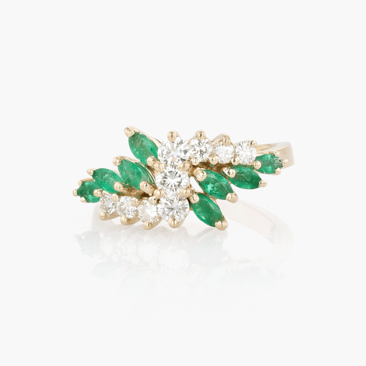 Gold, Emerald, and Diamond Ring