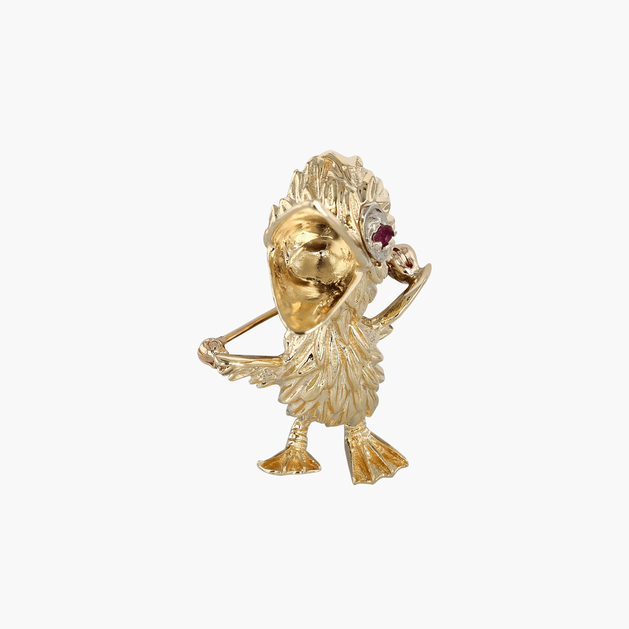 14k Yellow Gold Duck Brooch