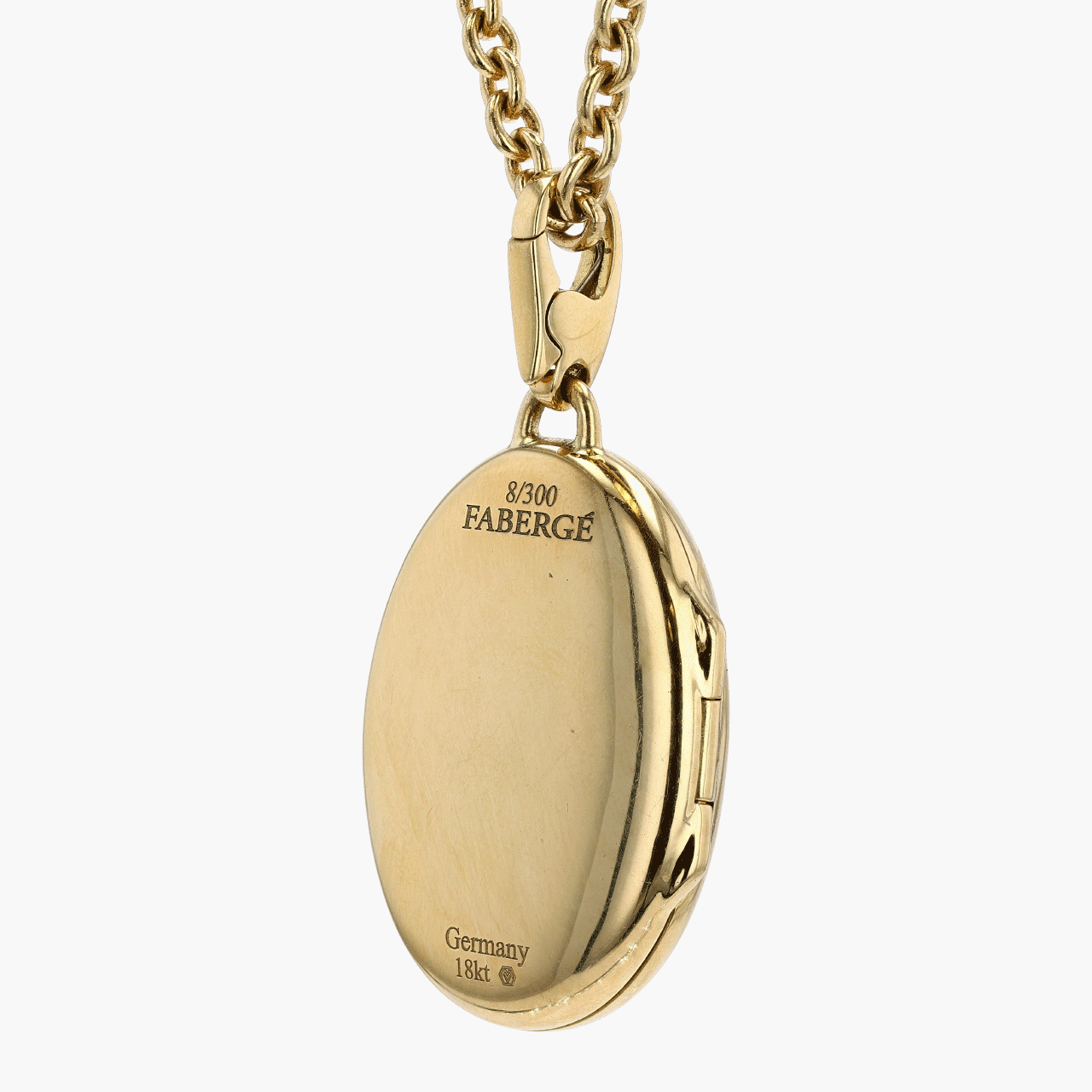 Faberge Gold, Enamel, Tourmaline, and Diamond Pendant