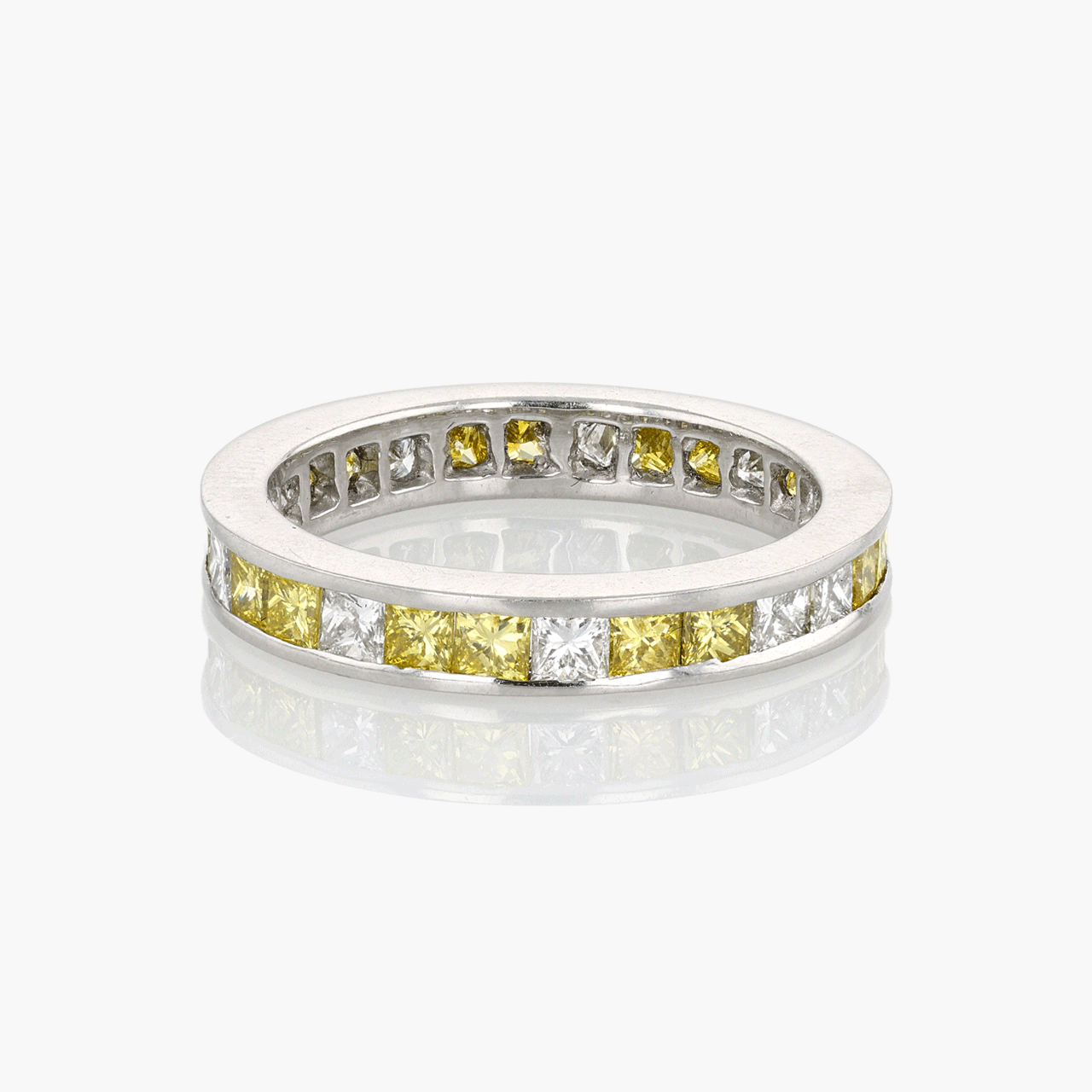 Platinum Fancy Yellow & Diamond Band