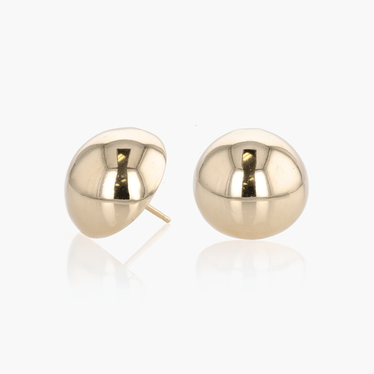 Gold Domed Button Earrings
