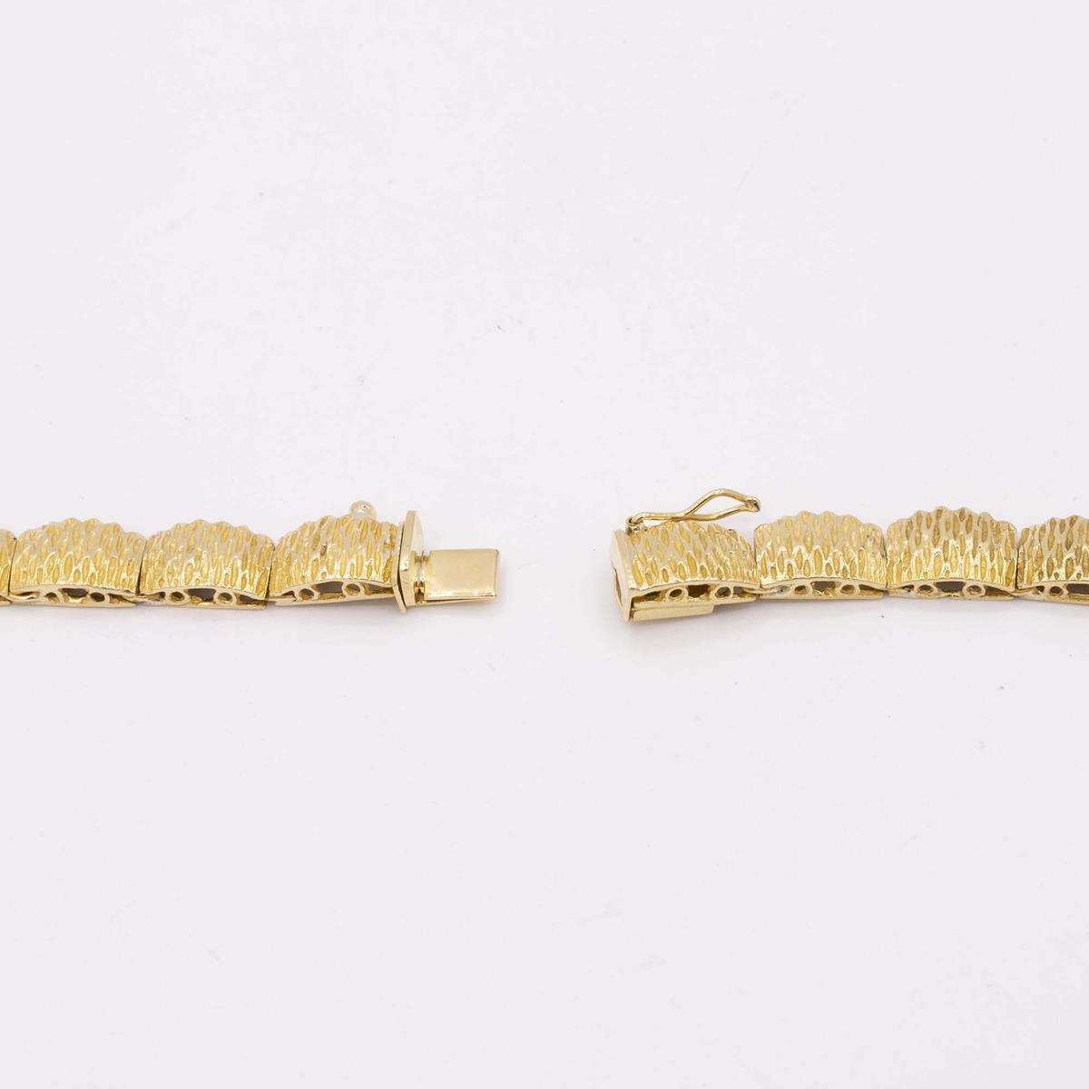 18KT Gold Bark Finish Gold Necklace