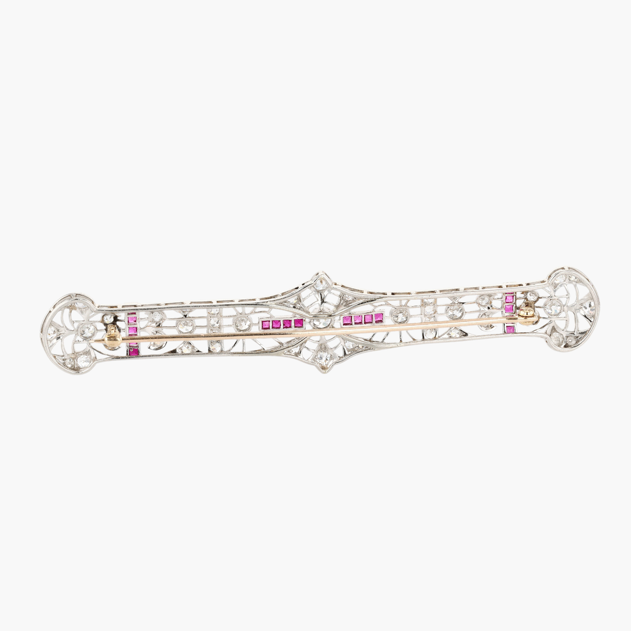 Vintage Platinum and 14k Gold Art Deco Pin