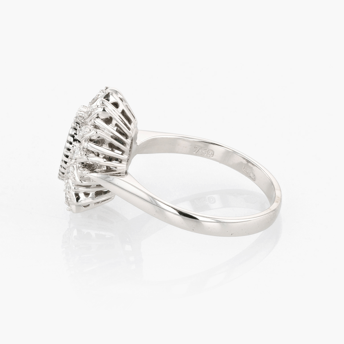 White Gold, Sapphire, and Diamond Ring