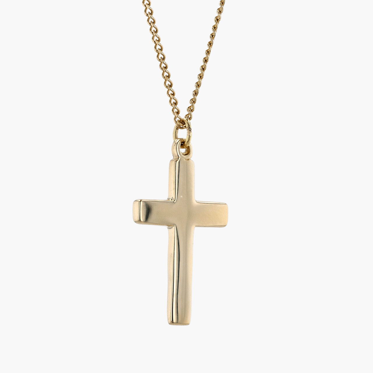 Gold Cross on Curb Chain