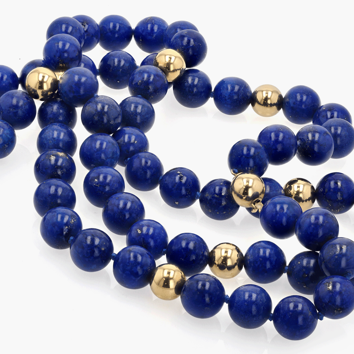 Gold and Lapis Lazuli Beaded Necklace