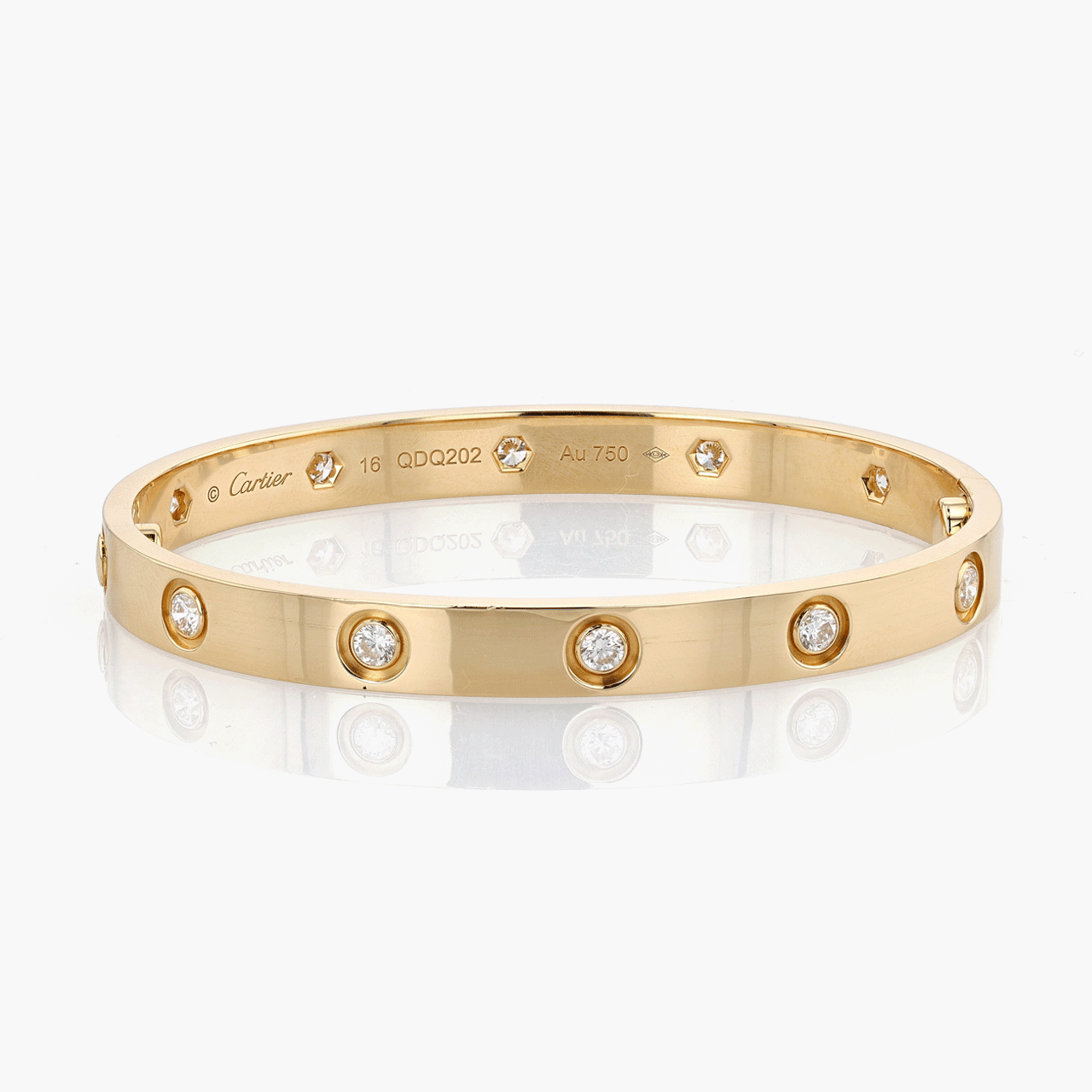 Gold and Diamond Cartier Love Bracelet