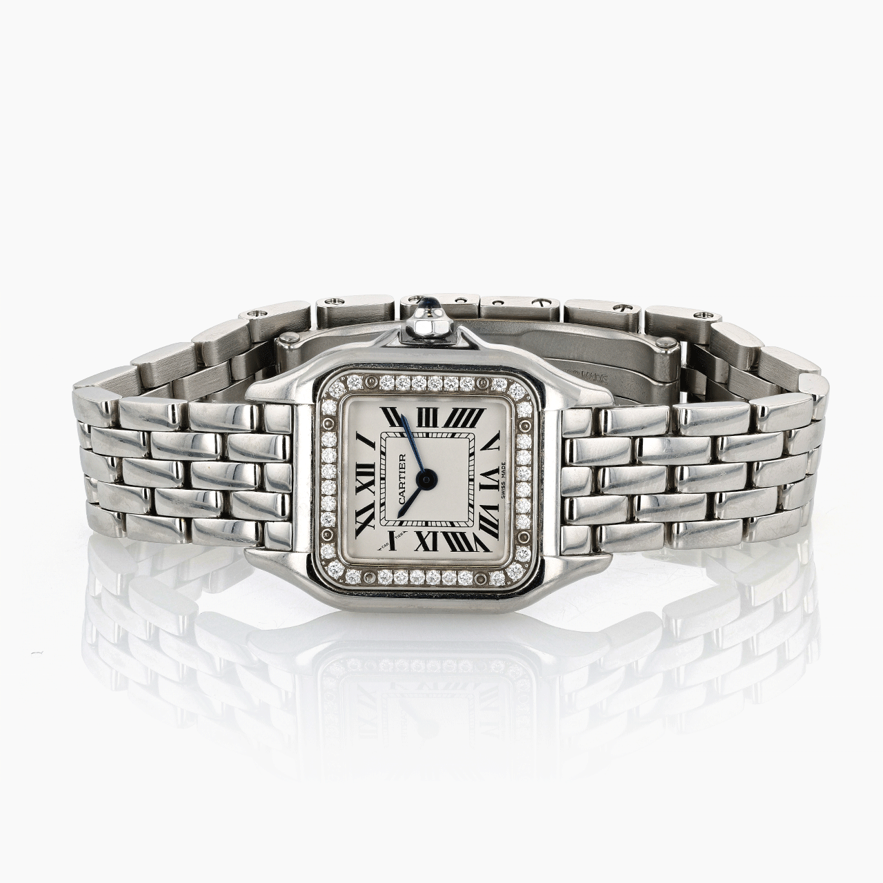 Cartier Panthere Stainless Steel with Diamond Bezel