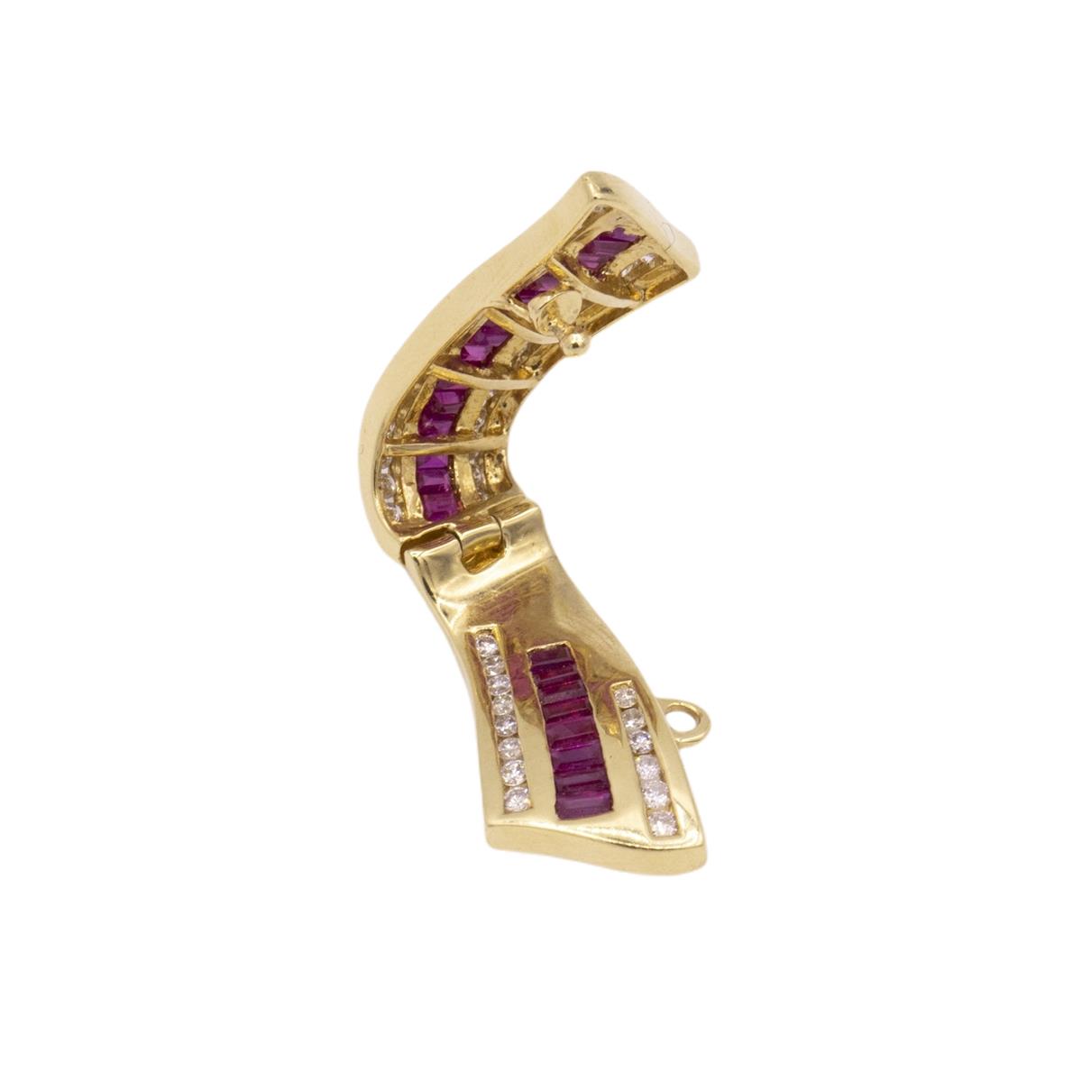 Vintage Charles Krypell Ruby & Diamond Ribbon Enhancer