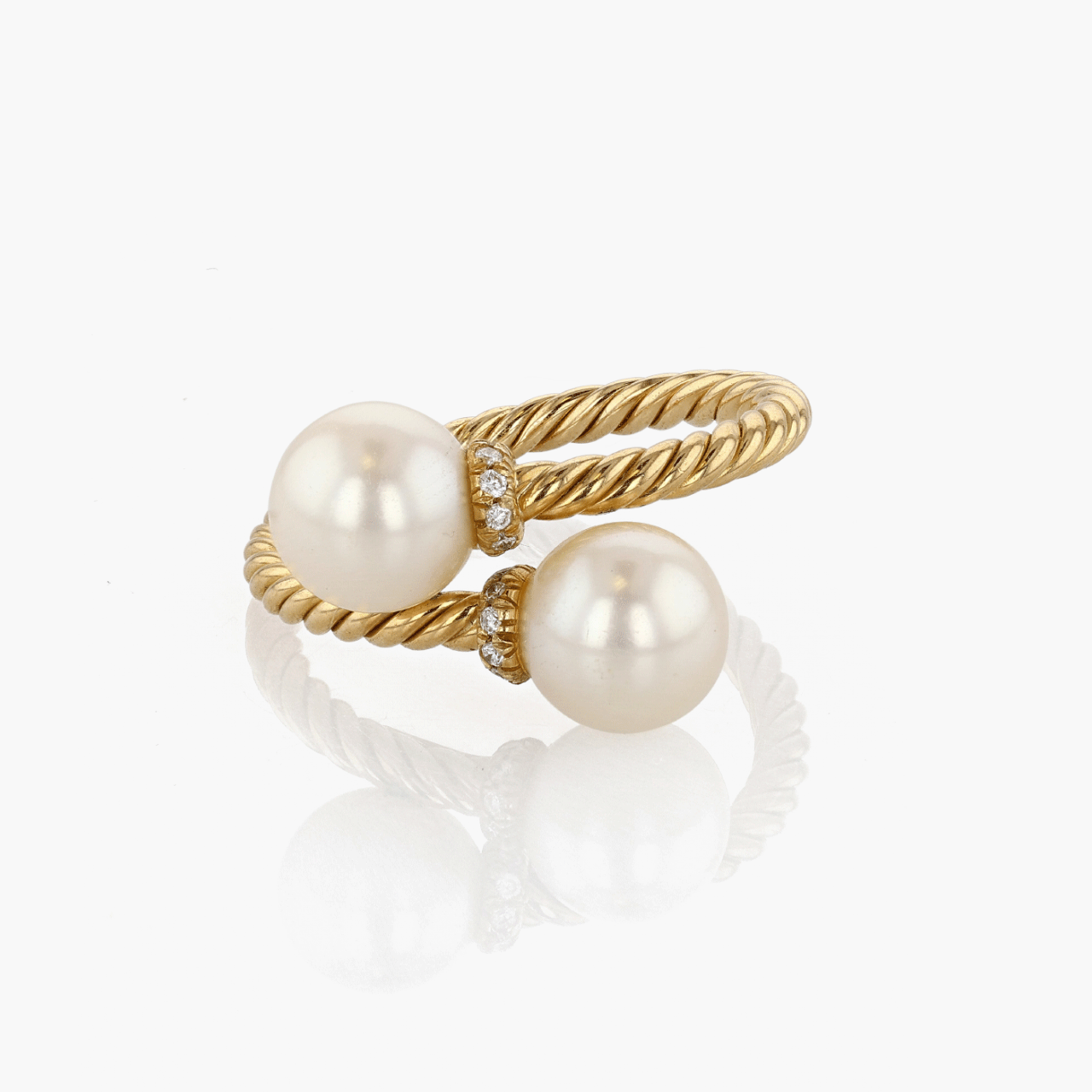 Gold, Pearl, and Diamond David Yurman Ring