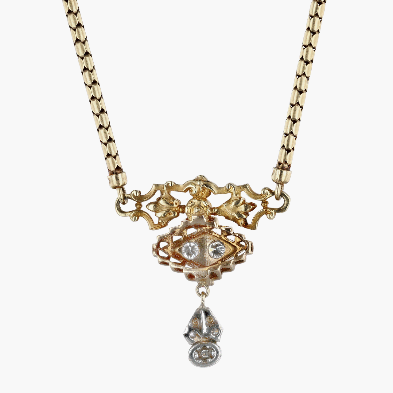 Gold and White Gold Ruby and Diamond Necklace