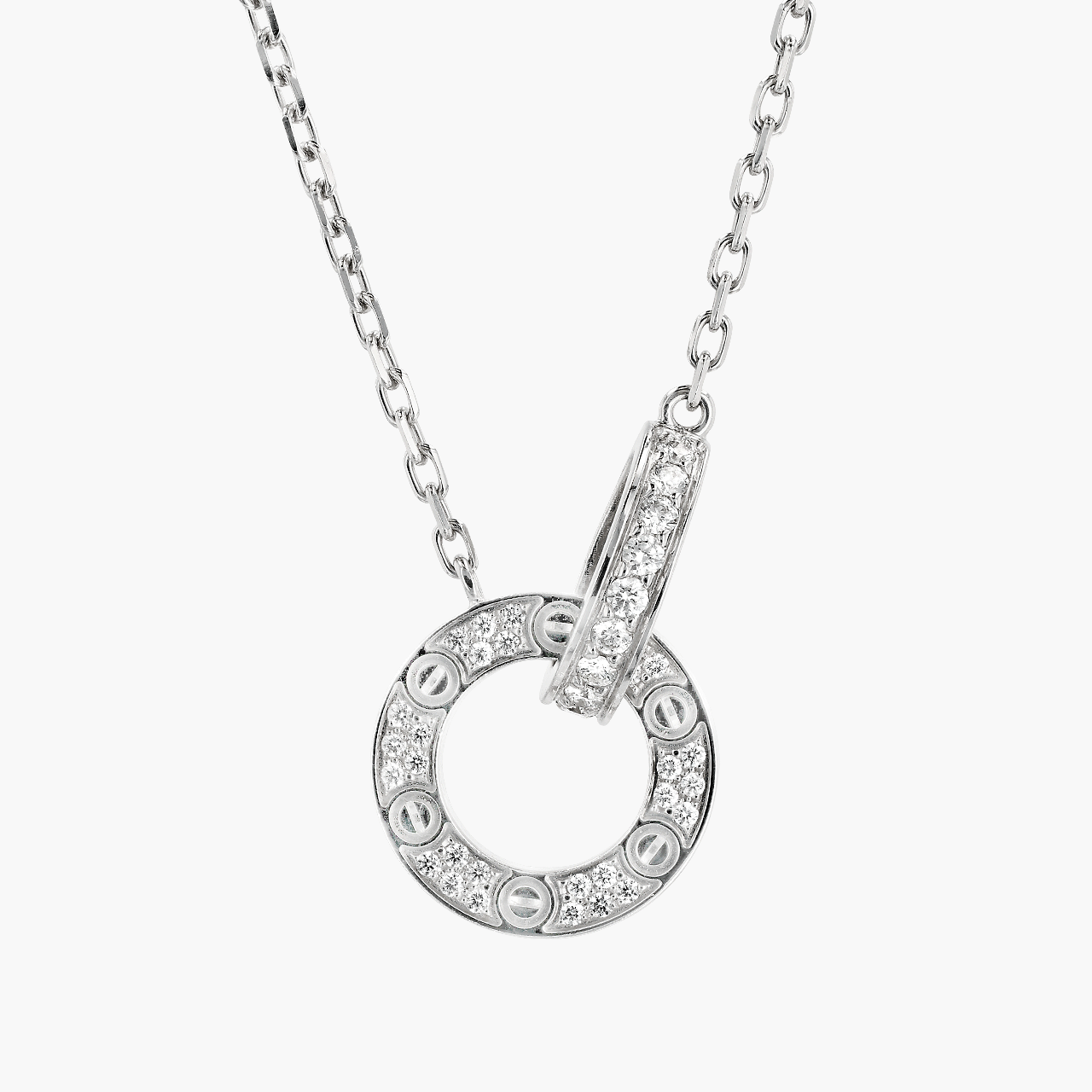 Cartier Love Necklace White Gold and Diamonds