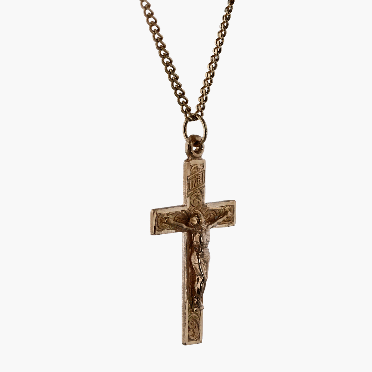 Gold Crucifix Pendant Necklace