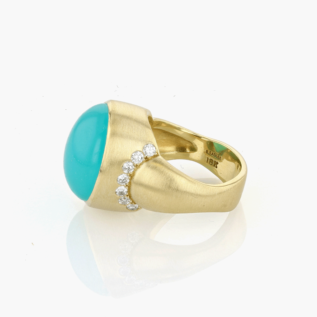 Gold, Diamond, and Chrysocolla Cocktail Ring