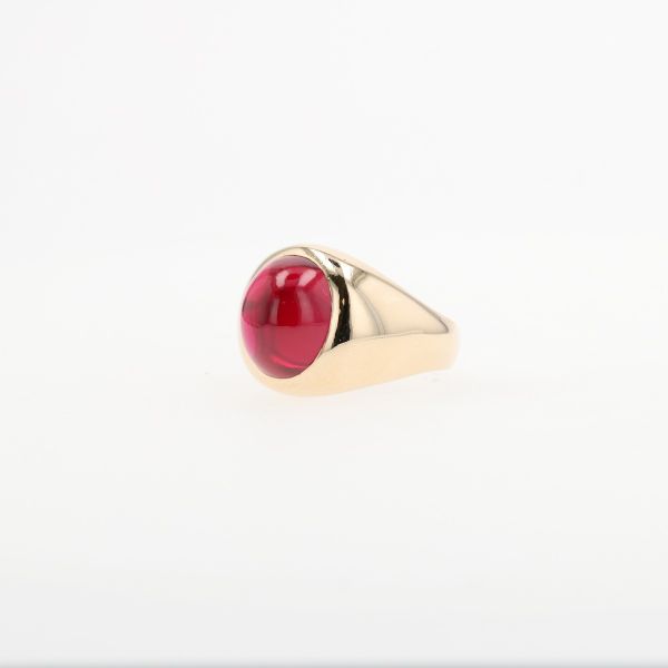 14KT SYNTHETIC RUBY RING